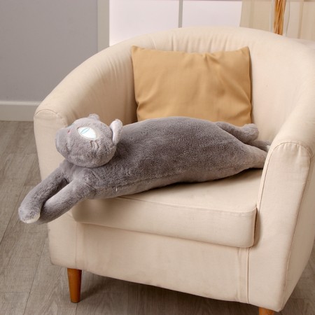 Soft toy "Cat", 90 cm, gray color-1