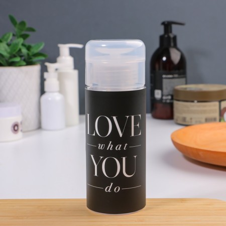 The bottle with the pump "Love What You Do", 150 ml, black/white color-1