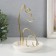 Souvenir ceramics, metal stand "cat" white with gold 12x12x17 cm