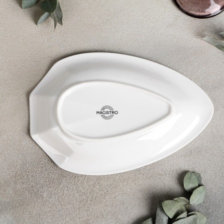 Porcelain dish for supply magistro "abundance", 22.5 cm, porcelain, white color-2