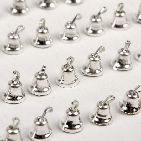 Bell for needlework, set 40 pcs., Size 1 pc. - 0.6 cm, silver color-2