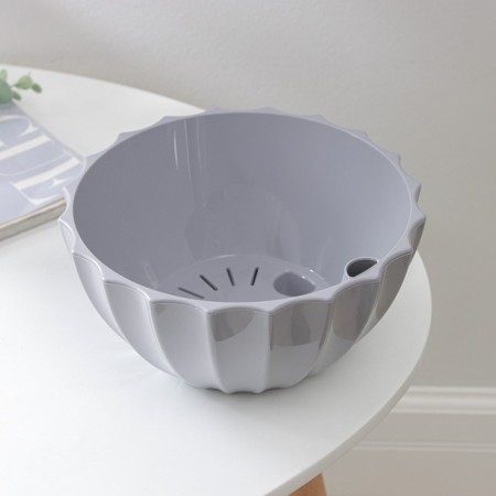 Kashpo for flowers with an auto -watering “shell”, 2.4 l, d = 22cm, h = 10.5 cm, color gray color-2