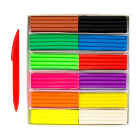 Plasticine floating 12 colors "Baby", mix-1