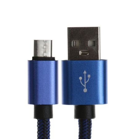 MicroUSB cable - usb, 2.1 a, nylon braid, 1 meter, blue-1