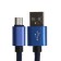 MicroUSB cable - usb, 2.1 a, nylon braid, 1 meter, blue