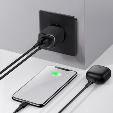 Network charger Baseus, 2USB, 2.1 A, 10.5W, black-7