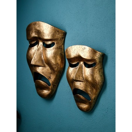 A set of figures "Mask is sad", polystone, 60 cm, 2 pcs, color gold