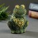 Figure "Frog from flowers" green with gilding, 12x9x8cm,