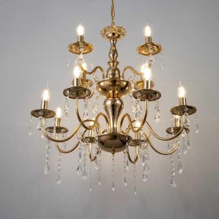 Chandelier "Maldiva" 8+4he14 40W gold 62x62x54-104cm Bayerlux-2