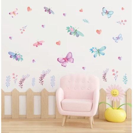 Interior color sticker "Watercolor butterflies in colors" 50x70 cm-2