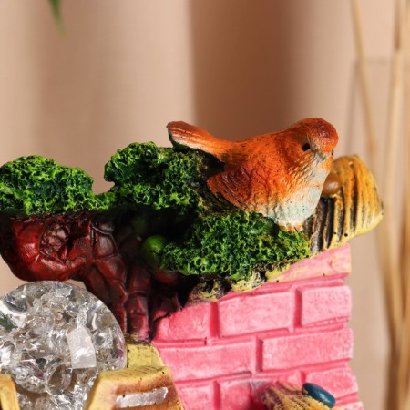 Fountain "Birds on a watering under a tree" 29x18 cm (with backlight)-1