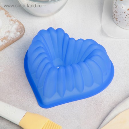 The form for baking the share "Heart. German cupcake ", silicone, 17 × 17 cm, mix color-6