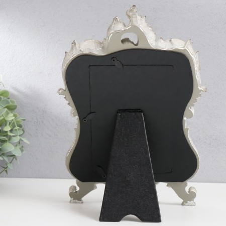 Polystone photo frame 10x15 cm "lush leaves" silver with gold 28x18 cm-3