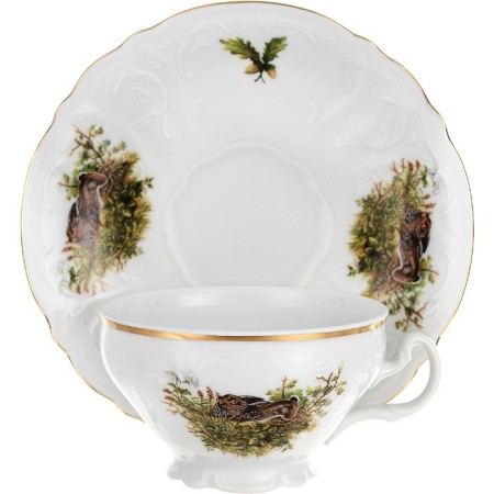 SUMCH "Hunting Stories", a cup of 205 ml with a saucer 155 mm low bernadotte, mix-1