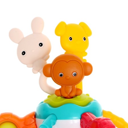 Developing toy "Funny animals", with tactile rubber bands-9