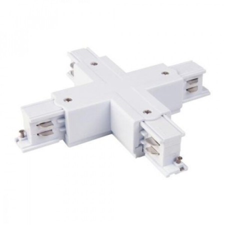 Connector X-shaped for the three-phase busbar Elektrostandard, 163x163x33 mm, white color