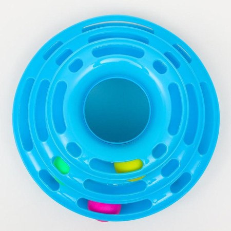 Game complex "Piggon" for cats with 3 balls, 24.5 x 24.5 x 13 cm, blue-3