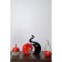 Souvenir Ceramics "Elephants Red and Black" set 2 pcs 12x12 22x13 cm