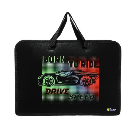 Folder with A4 handles, 340 x 245 x 40 mm, plastic, handles, 3-D drawing with foil, PT-14-12, "Autoprape" 71227-2