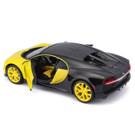 MASTO DIE-CAST BUGATTI Chiron machine, opening doors, 1:24, Black and yellow color-9