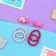 Hair set "Tiny" (4 elastic bands, 2 clamps 3.5 cm) sun, pink