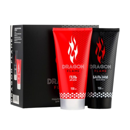 Gift set of men's Dragon Flame: shower gel, 150 ml + balm after shaving, 150 ml