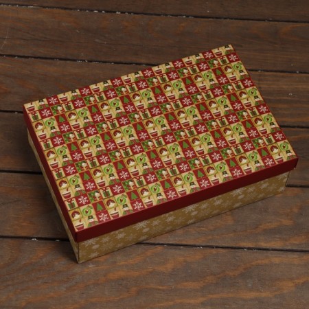 The box is folding, the cover is, the "New Year's atmosphere" 30 x 20 x 9 cm-1