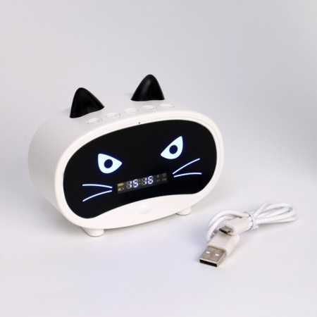 Clock - Electronic Cat an alarm clock: column, Bluetooth, TF card, 11.5 cm, USB-6