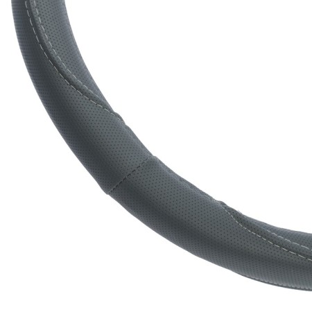 Cartage steering wheel, skin pu, perforation, size 38 cm, gray-1