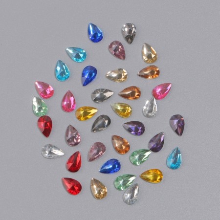 Decorative elements, rhinestones "drop", voluminous, 12 cells, multi -colored-2
