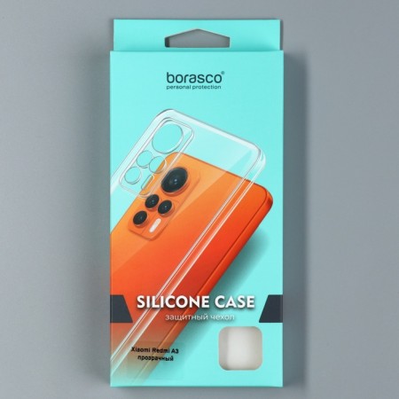 Borasco Bumper Case for Xiaomi Redmi A3, silicone, transparent-3