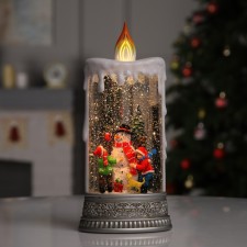 LED figure “Snow with a snowman” 13.8 × 30 × 8.4 cm, plastic, AAX3 batteries (not in the kit), USB, glow warm white