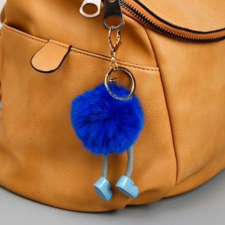 Fluffy on a ring with a carbine "A weirdo with long legs in the boots" Bright blue-1