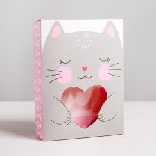 Коробка кондитерская, упаковка, «Котик», 20 х 15 х 5 см