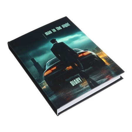 The diary is notathered on the a5 160 sheets, cardboard 7BC, matte lamination, selective varnish, car in the night-2