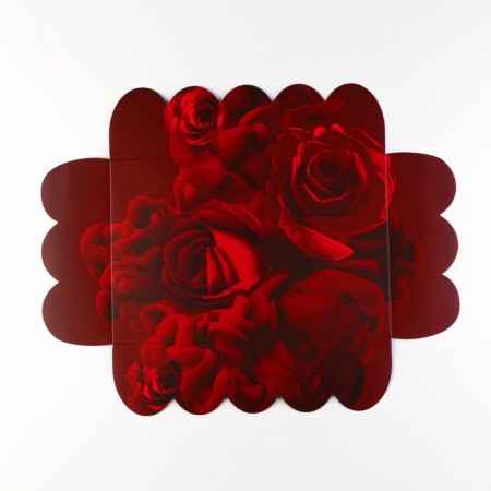 Cookie box, confectionery packaging with PVC lid, "roses", 20 x 30 x 8 cm-6