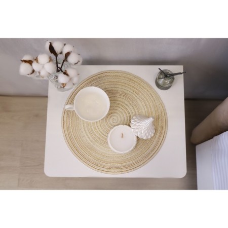 Serving napkin on the table "Duo", d = 30 cm, beige color-5