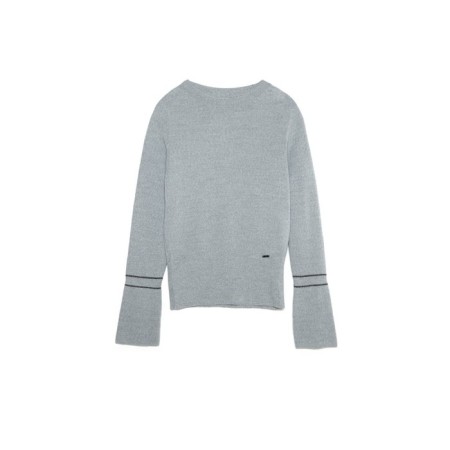 Female jumper with flared sleeves Contse Elegant, size XS, color Moon Grey-2