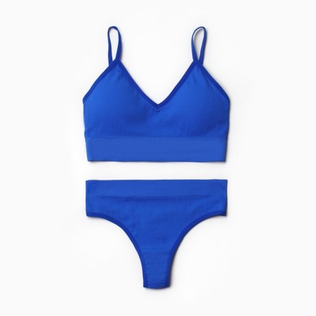Female set (top, thongs), blue color, size 42-46-4
