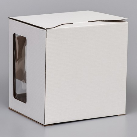 Box for cake 2 windows, with handles, white, 24 x 24 x 20 cm-2
