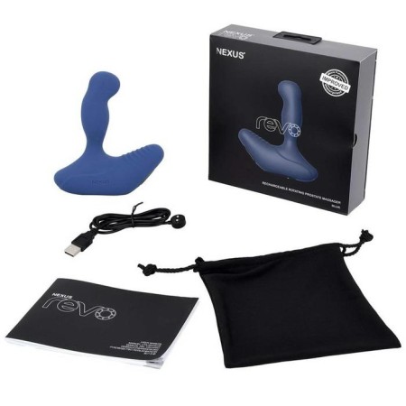 Revo prostate vibration massager, with a rotating head, blue color-2