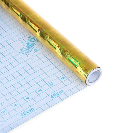 The film self -adhesive "rays", holography, gold, 0.45 x 3 m, 3 μm-1
