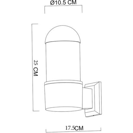 Lamp wall street Coppia A5217al-1BK, E27, 20 W, 10x16x23 cm, black-3