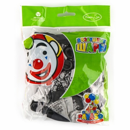 Latex Shar "" Black & Silver. SDR. Offective balls ", set 25 pcs., Mix-1
