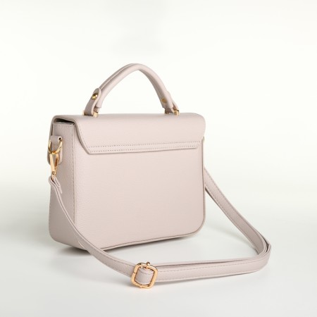Women's bag on the valve, Textura, small size, beige color-4