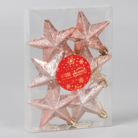 Jewelry decoration "Grace stars" (set 6 pcs) 7x7 cm, gold-1