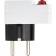 Adapter with a button, in the euro and the Asian fork, s/s, 16a, 230V, 3680W, IP20, white, 26956 4,