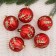 Set of balls plastic D-6 cm, 6 pcs "relief pattern" red