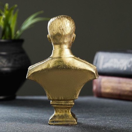 Bust "Stalin Yves" aged brass 13x9x5cm-2