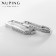 Earrings with rhinestones Xuping rectangle of truth, white color in silver